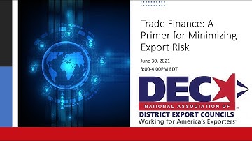 Trade Finance: A Primer for Minimizing Export Risk