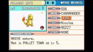 Shiny Charmander in Pokémon FireRed after 1,724 Soft Resets [Switch]