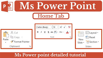Home tab of Ms power point|Clipboard, Slides, Font block of Ms power point | Ms power point tutorial