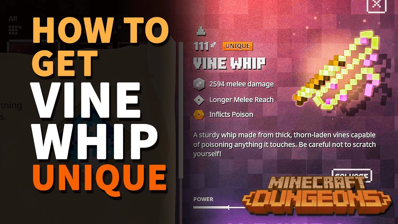 Where to get Vine Whip Minecraft Dungeons Unique Whip YouTube