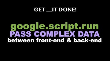 Apps Script Web App - Passing Complex Data between Server & Front-end