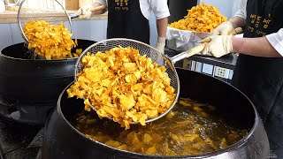 crispy sweet potato chips! made by farmers  korean street food