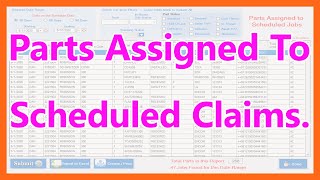 Report - Parts Assigned To Scheduled Claims