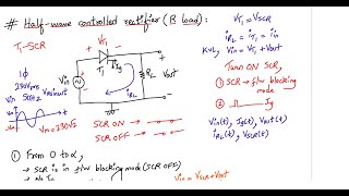 Half wave controlled Rectifier analysis using SCR (PE Lec 3)