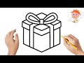 How To Draw A Gift Box Easy Drawings 