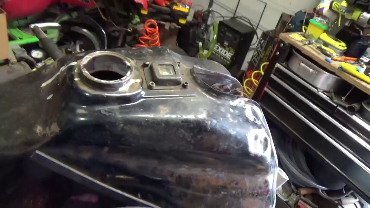 Sketchy ATV gas tank repair, screws, bondo, Kreem and Red Kote, YouTube