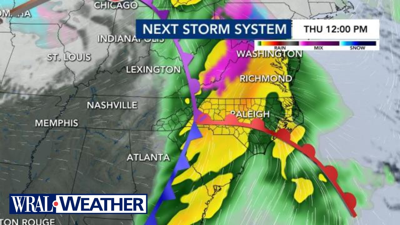 North Carolina Forecast Temps plunge below freezing on Wednesday, rain