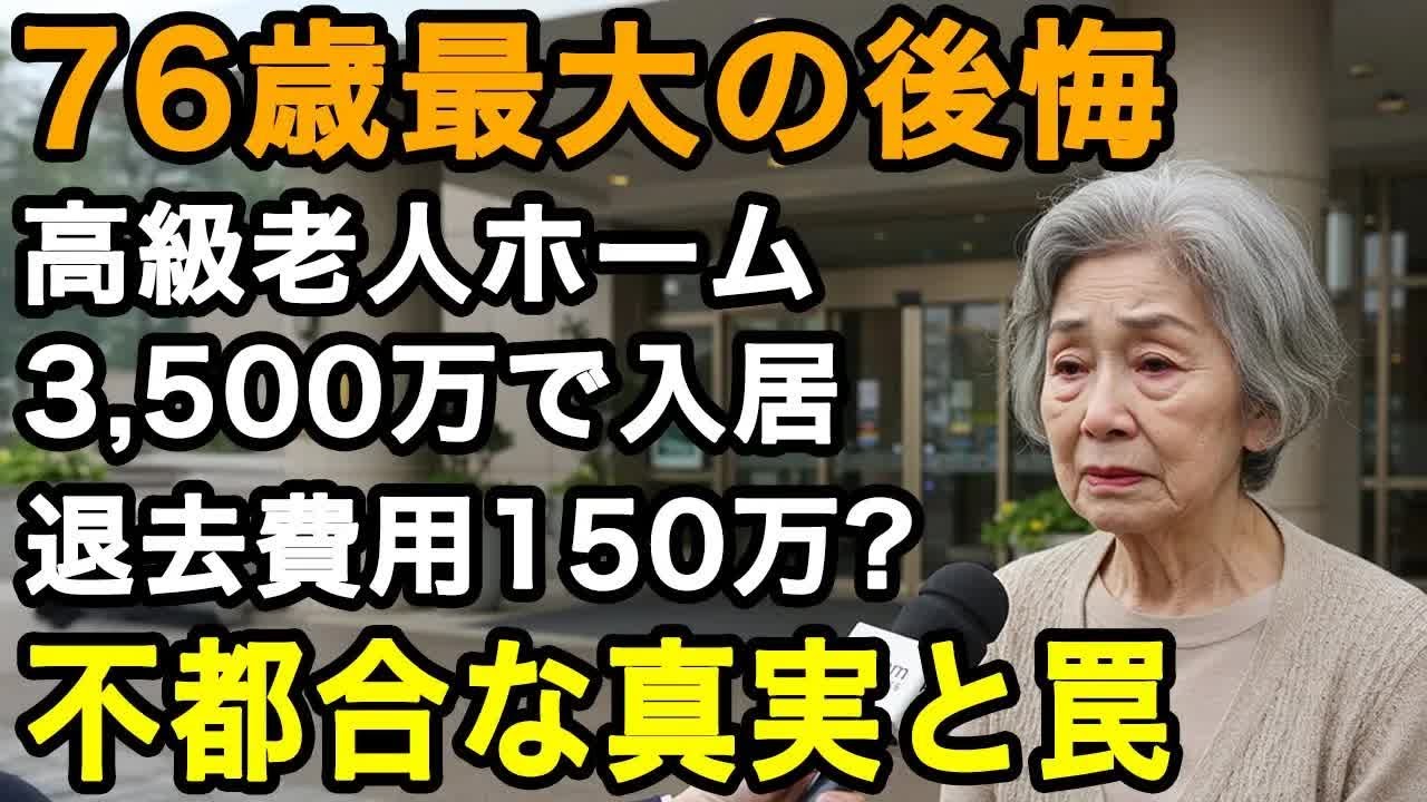76歳女性の後悔。年金12万、老後に一度だけ許した贅沢が高級老人ホーム入居。隠された恐ろしい罠で全てが絶望に変わりました   【60代以上の方へ⧸老後の幸せ⧸シニア】
