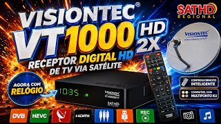 🔰 Ligando pela primeira vez o SATHD REGIONAL Visiontec vt1000hd2x com relógio