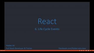 React JS In Urdu ~ React Component Life Cycle Events (Part 1 of 6)