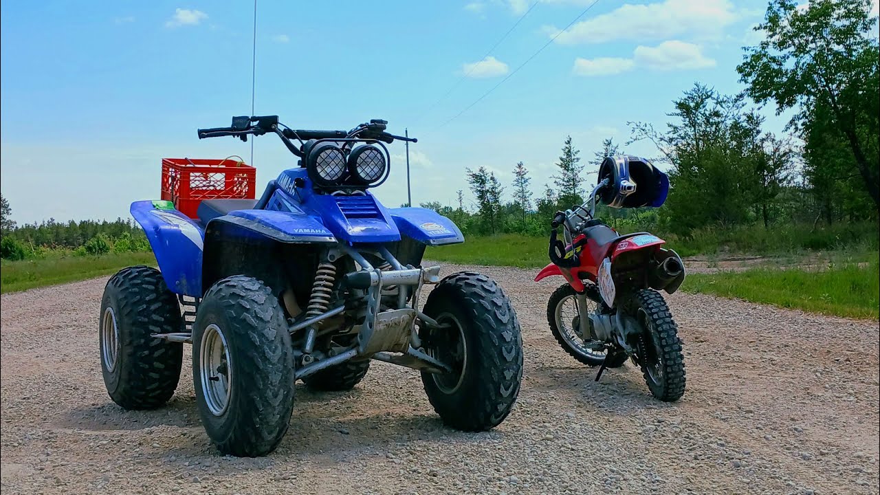 Yamaha Warrior 350 And Honda XR70R Trail Riding