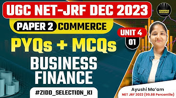 UGC NET Dec 2023 | Paper 2 Commerce | Business Finance PYQs With MCQs | Commerce Spotlight