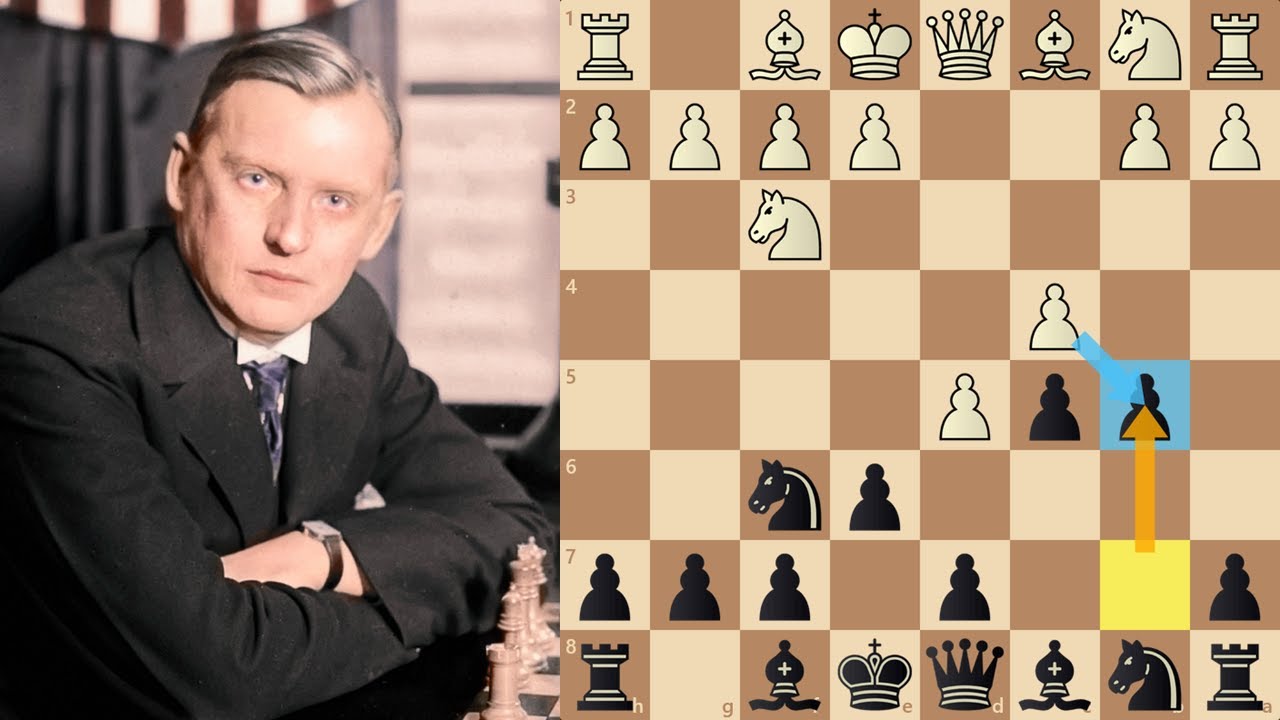 ألكسندر اليخين يلعب جامبيت جديد و يهزم احد اقوى لاعبي العالم بتضحيات رهيبة