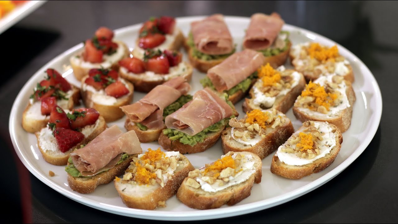 One Appetizer 3 Ways - Pea, Prosciutto, and Mint Crostini - YouTube