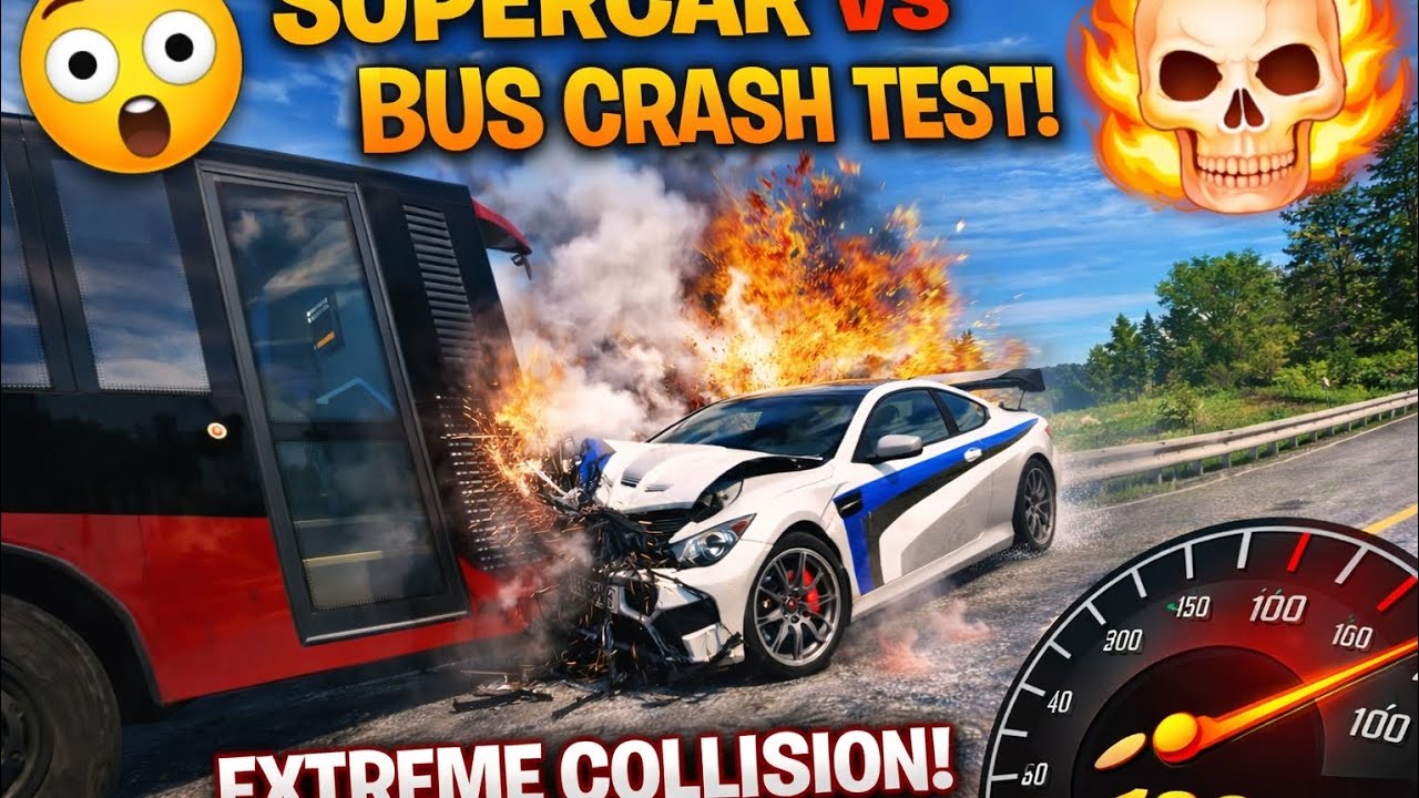 Sports Car vs Bus Crash Test – Epic BeamNG Drive Car Destruction! 🚗💥🚌
