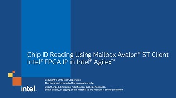 Chip ID Reading Using Mailbox Avalon® ST Client Intel® FPGA IP in Intel® Agilex™