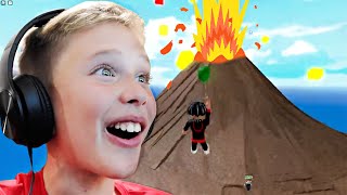 Roblox Natural Disaster Survival I Climbed The Volcano Will I Survive?