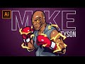 totorial how to make vector mike tyson - done with adobe illustrator