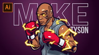 totorial how to make vector mike tyson - done with adobe illustrator