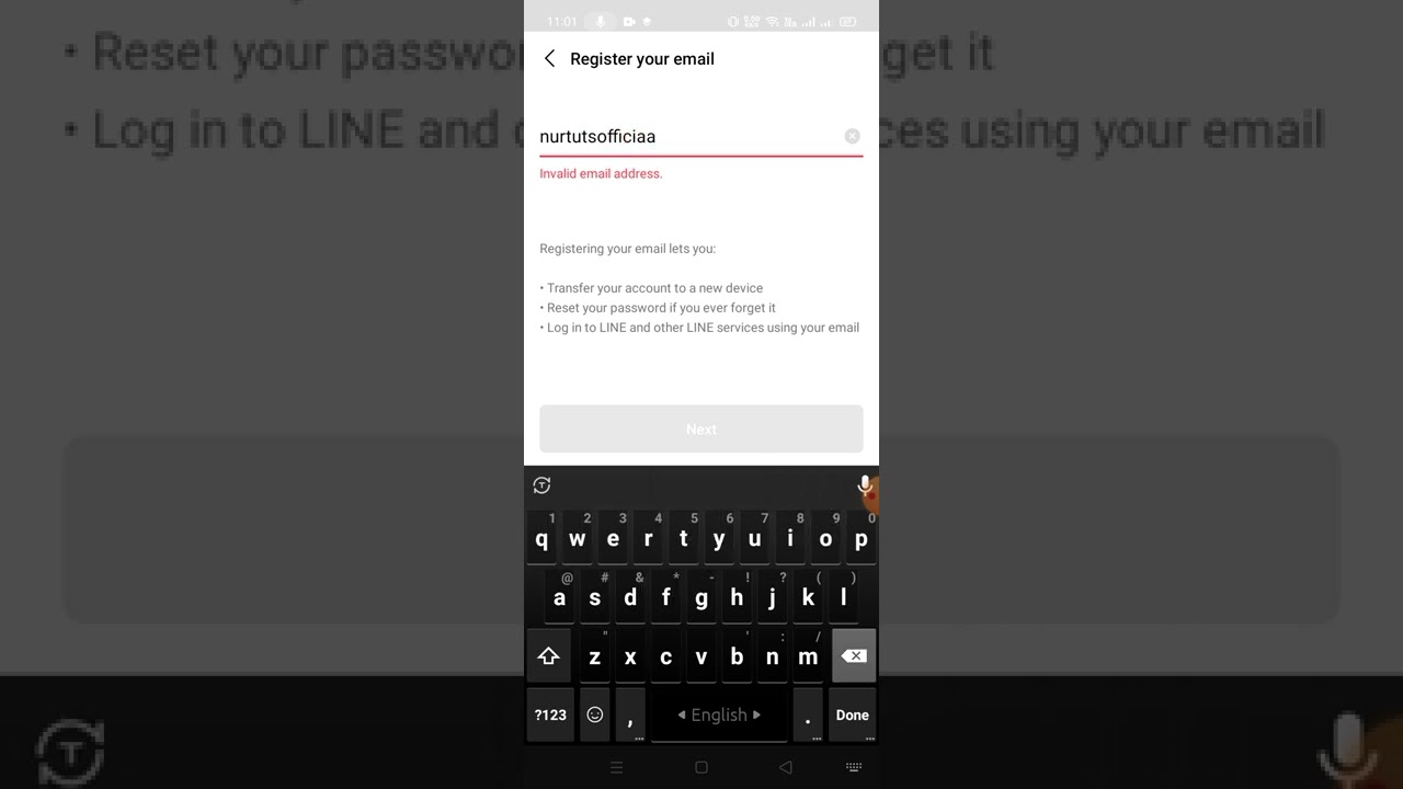 How to add Email in Line messenger apps