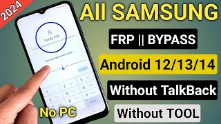 finally new method 2024:- all samsung frp bypass android 12/13/14 | google account remove without pc