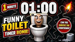 1 Minute Skibidi Toilet Timer Bomb 🚽💣 | Crazy Countdown Timer with Music & Alarm