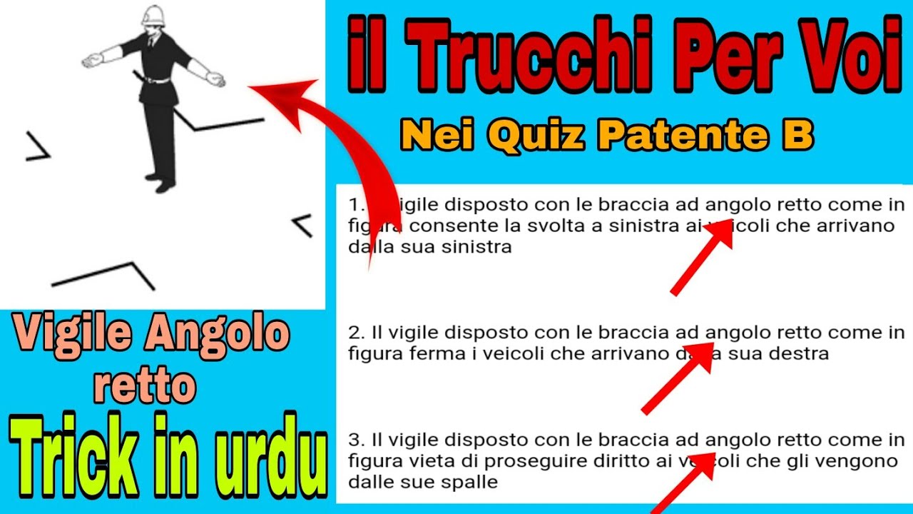 Vigile Con Braccia Ad Angolo Retto Patente B Trick - Vigile le braccia Angolo Retto Vero e Falso Parole