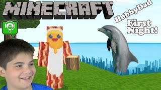 HobbyDad's First Night Minecraft! Island World with Dolphins by HobbyKidsGaming