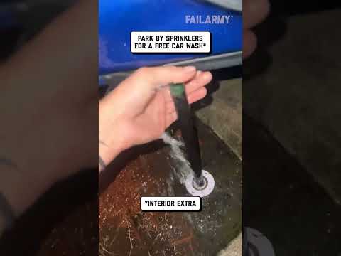 careful that's recycled wastewater 😩 🤣 #carfails #parkingfail #badparking #humor #fail