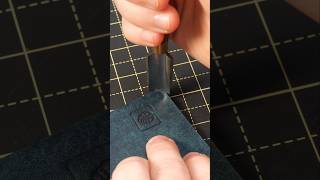 ASMR Leather Crafting | Cutting Perfect Corners on a Minimalist Leather Wallet (Pueblo Blue)
