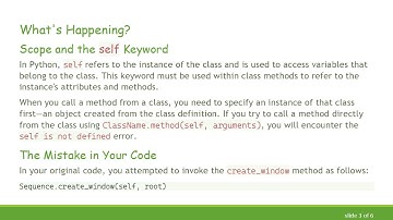 Troubleshooting the self is not defined Error in Python Classes