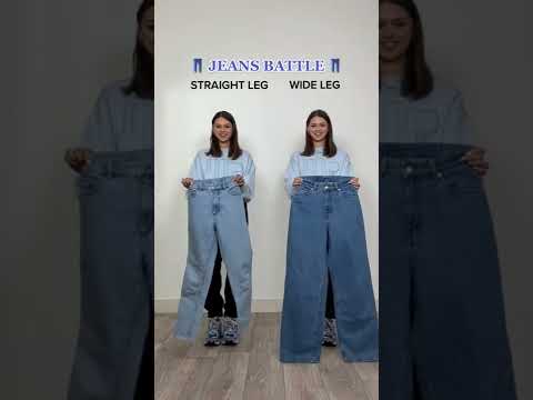 👖Jeans Battle | Straight Leg vs Wide Leg | Jeans haul #shorts