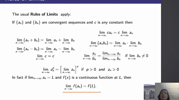Calculus II, Lecture 20, V5  Rules of Limits