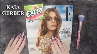 ASMR Gum Chewing Magazine Flip Through | Kaia Gerber | Whispered Ramble, Page Turning