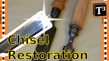 Old Chisel Sharpening ▪ Full Restoration Without Honing Guide