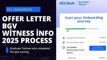 Hcl Onboarding Process 2025 | Graduate Trainees | Offer Letter | HCL BGV process for Experienced 