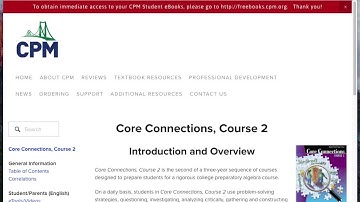 Video on Accessing Homework on cpm.org