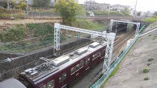 阪急とJRの立体交差線　阪急電車　2020/12/13