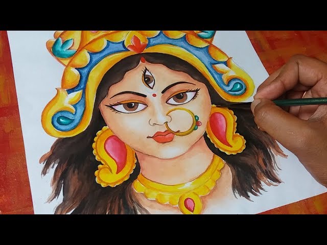 Learn How to Draw Durga Maa (Hinduism) Step by Step : Drawing Tutorials |  Durga painting, Mandala design art, Durga