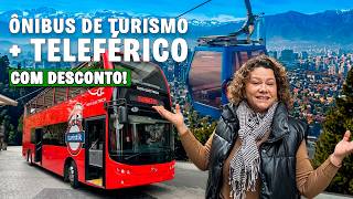 Ônibus de turismo em Santiago com Teleférico e Funicular.