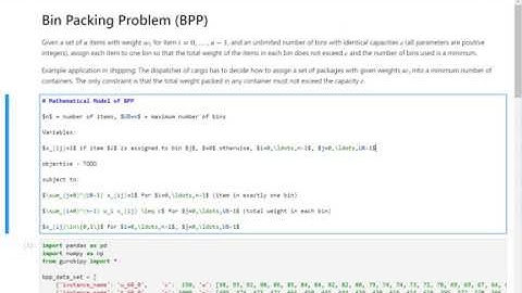02 Bin Packing Problem In Python And Gurobi - Mathematical Model (Integer Linear Programming ILP)