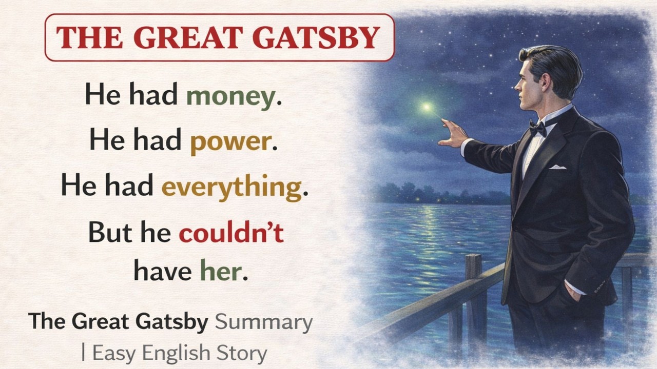 The Great Gatsby Summary | Easy English Story for Listening Practice