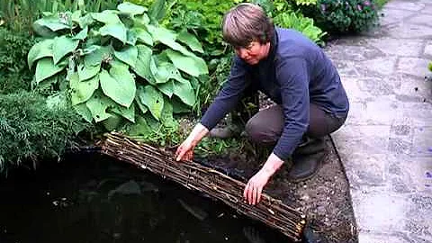 Disguising a lined pond edge