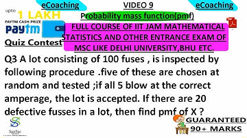 PROBABILITY MASS FUNCTION Q3 | IIT JAM MATHEMATICAL STATISTICS | VIDEO 9