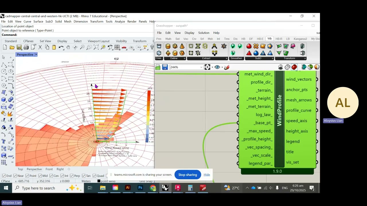 Ladybug  Wind Profile and Wind Rose