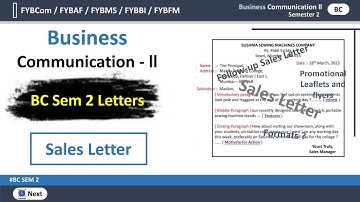Sales Letter in Business communication || FYBCOM || Mumbai University 2023