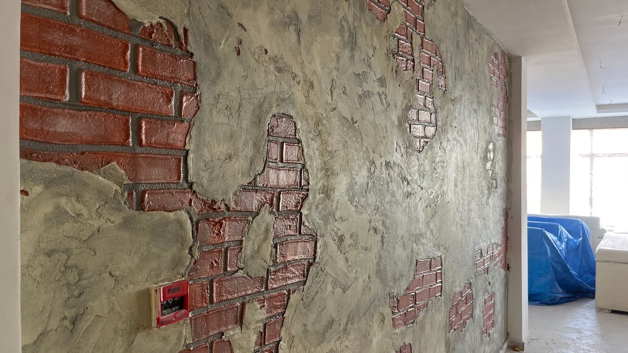 Brick wall murals art ideas Home interior : design Texture paint 🎨 