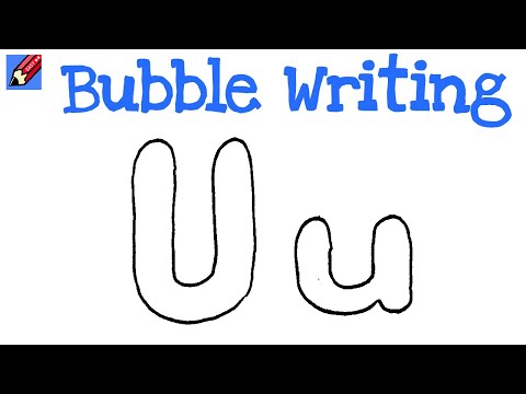 How To Draw Bubble Writing Real Easy Letter U Youtube