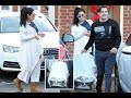 Cara De La Hoyde and Nathan Massey spotted with new baby son just one day after his birth