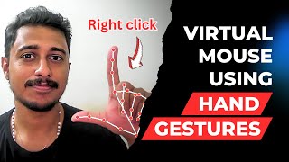 virtual mouse using hand gesture recognition | computer vision | opencv  | mediapipe -  @dsbrain